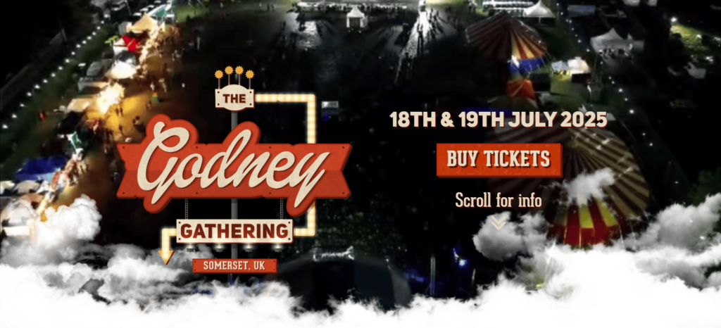 A screenshot of The Godney Gathering homepage